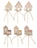 Domek dřevěný 5 x 6 x 0,5 cm + špejle