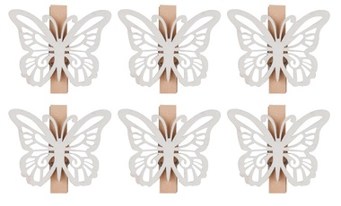 Motýli dřevění na kolíčku 4 x 3 x 0,3 cm, 6 ks v sáčku
