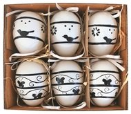 7565 Vaj&iacute;čka plastov&aacute; s čern&yacute;m dekorem na zavě&scaron;en&iacute; 6 cm, 6 ks v krabičce-1