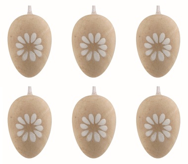 Vajíčka dřevěná 4 cm na zavěšení, 6 ks v sáčku 