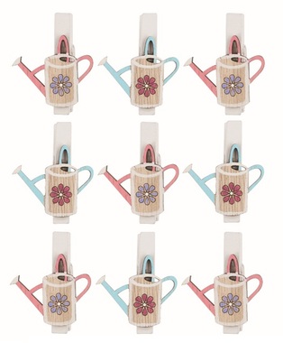 Konev dřevěná 3,5 x 3 x 0,3 cm na kolíčku, 9 ks v sáčku