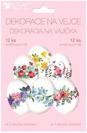 Smršťovací dekorace na vejce, květiny 12 ks