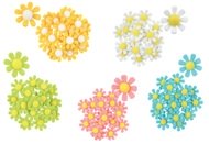 8066 Dekorace květy z filcu s lepíkem 3,5 cm, 18 ks v krabičce-1 8066 Dekorace květy z filcu s lepíkem 3,5 cm, 18 ks v krabičce-1
