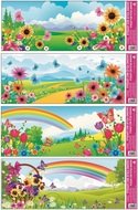 844 Okenní fólie krajinka s duhou 60x22,5cm-1 844 Okenní fólie krajinka s duhou 60x22,5cm-1