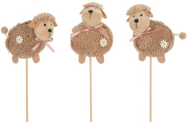 Ovečka hnědá zápich 8 cm + špejle 