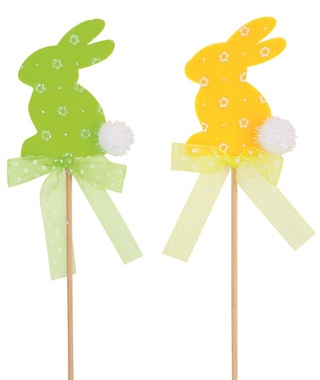 Zajíček s ocáskem zápich 6 x 6 x 0,5 cm + špejle