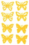 8884 Motýl filcový žlutý 6 cm, 8 ks v sáčku-1
