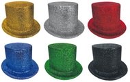 Cylindr karnevalový s glitry 23,5 × 14 × 27 cm - různé barvy