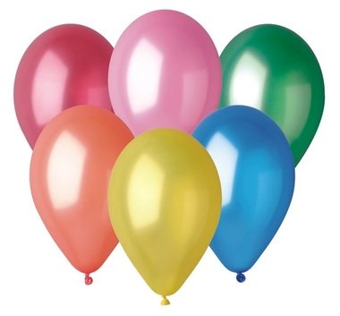 Balónky metalické 26 cm, 100 ks v sáčku, mix barev 
