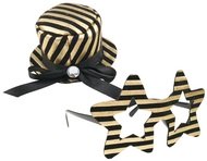 9195 Klobouček na klipu 9 cm s br&yacute;lemi, zlat&yacute;-1