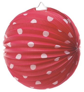 Lampion s puntíky červený 25 cm