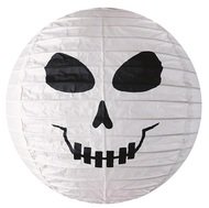 Lampion papírový kulatý, skládací Lebka 25 cm