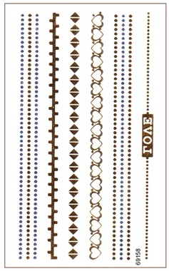 Obtisky vodové, 10,5x6 cm, řetízky zlaté a stříbrné
