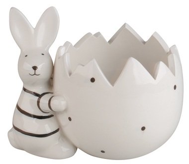 Zajíc s květináčkem z keramiky na postavení 13,5 x 10 x 11,5 cm