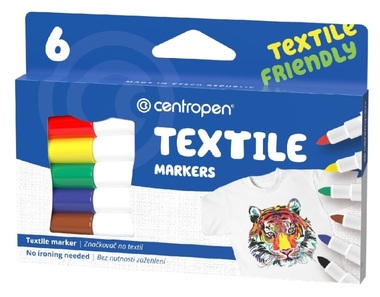 Značkovače (fixy) na textil Textile Marker 6 ks, CENTROPEN