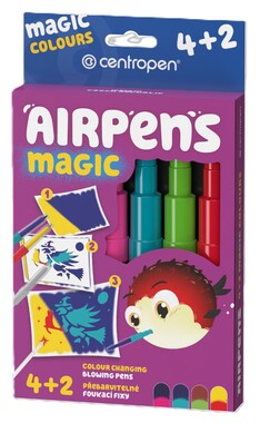 Foukací fixy na papír AIR PENS MAGIC 4 + 2 ks