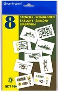 991054 Šablony A5 8 ks Vojenské motivy CENTROPEN-1