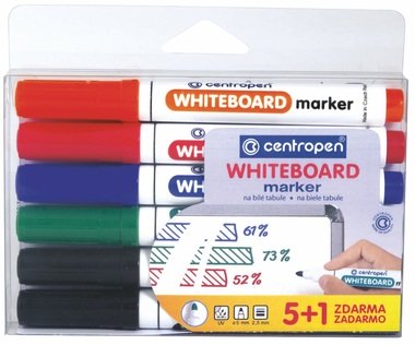 Fixy stíratelné Whiteboard Marker 6 ks, CENTROPEN