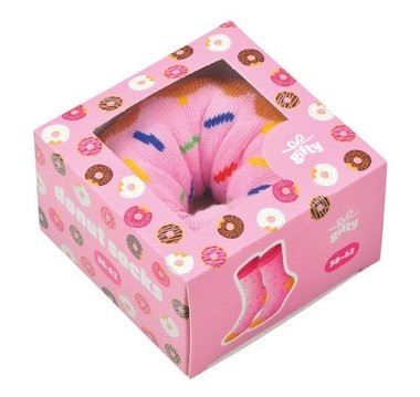 Ponožky Donut růžový 38-42, dárkové balení